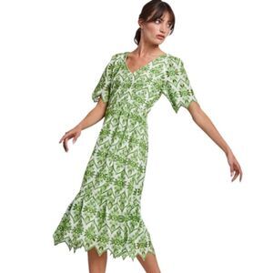 Cate Embroidered Midi Dress